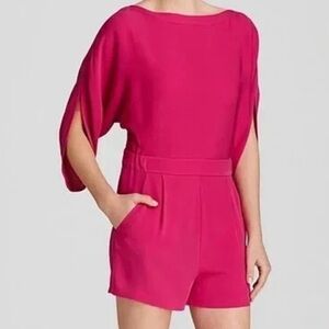 DIANE VON FURSTENBERG Soleil Cherry Red Romper NWT